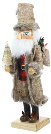 KITANDOVE Decorazione Natalizia Legno Con Figura Di Babbo Natale Centro Tavola Nutcracker Artigianale Per Feste Di Natale e Addobbi Natalizi