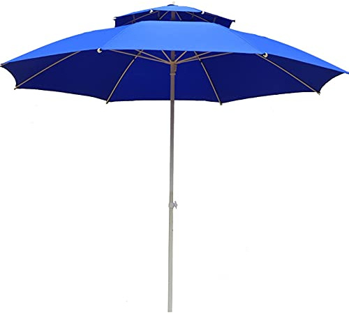 Parasol de, Parapluie de Parasol à Double Haut de 2,5 m, Teinte extérieure, Balcon, Cour, Plage
