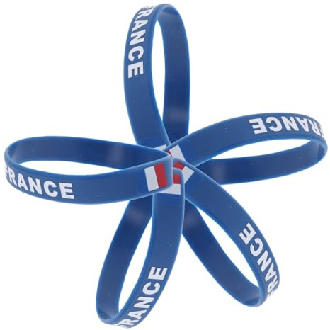 BRIGHTFUFU 5PCS Eco Friendly Silicone National Flag Wristband Durable Country Flag Bracelets for Men Women Soft Comfortable Sports Accessories for Football Matches and International Events