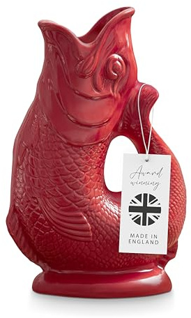 Wade Fish Jug, Handcrafted in Stoke-on-Trent England, Award-Winning Iconic UK Heritage Brand, English Earthenware, 0.6L, Red, WA967803RED