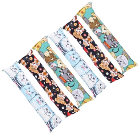 WOONEKY 6 pièces Lot de Jouets à Herbe à Chat Forme de Coussin Résistants Aux Morsures à Mâcher pour Chatons et Chats Intérieur Nettoyage Dentaire et du Stress