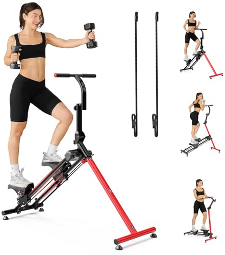 YOLEO Einstellbarer Widerstand Stair Stepper für Zuhause, Klappbarer Stepper mit 3 Trainingsmodi, Compact Cardio Übung Stair Climber mit XXL-Trittflächen, 90% Vormontiert Stairmaster mit Haltegriff