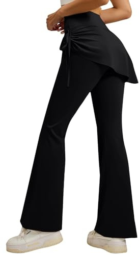 Legging Taille Haute Femme Jupes De Sport Leggings pour Femmes avec Volants Irréguliers Chaud Hiver Push Up Running Gainant Yoga Collant Compression Fitness Pantalon De Danse Grande Taille