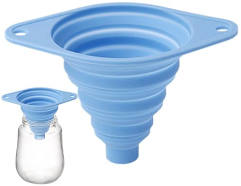 Silicone Funnel Collapsible Large Wide Mouth for Kitchen Durable Funnels for Filling Bottles, Containers & Powder Transfer Space Saving Foldable Design for Cooking & Car Use