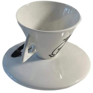 LOORGVEL Coffee for 60ml and Cup White Ceramic Set Creative Saucer Practical Espresso Beverage Cup with Comfortable Grip Tea Drink Milk
