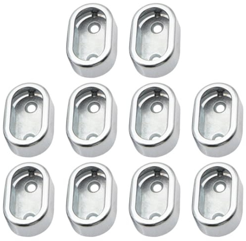 IDEANATEGRATE Supporto per Bastoni Appendini da Armadio in Lega di Alluminio Argento, 10 Pezzi, Struttura Semplice e Facile Installazione, per Armadi e Lavanderie