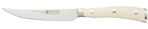 Wüsthof Steakmesser, Classic Ikon Crème (4096-6), 12 cm Klinge, geschmiedet, scharfes Fleischmesser, hochwertiges Design-Messer, weißer Griff