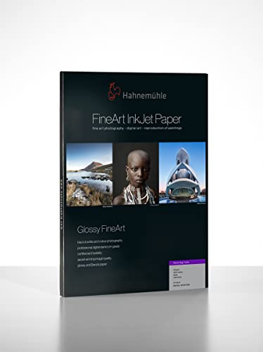 Hahnemühle 10641658 Digital FineArt Photo Rag Satin Papier, 310 g/m², DIN A3, 297 x 420 mm, weiß
