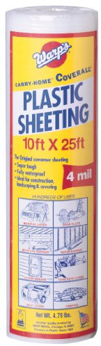 Warp Brothers SP-4CH10-C 4 Mil Carry Home Coverall Clear Plastic Sheeting, 10-Foot by 25-Foot