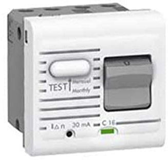 Legrand 077532 Mosaic Uni+Neutre Disjoncteur Différentiel, 230V, 16A, 2 Modules, Blanc