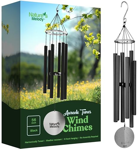 Nature 's Melody at28bk 71 cm Aureole Windspiel Melodien – Schwarz – parent