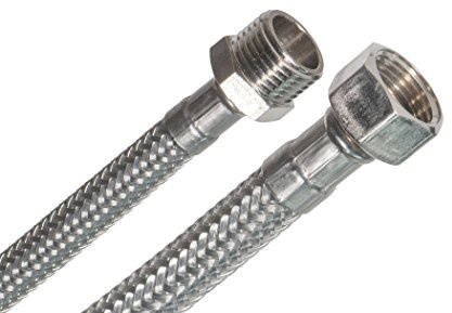 SFX® Flexschlauch 20cm Panzerschlauch - 3/8 Zoll ÜM x 3/8 Zoll AG Verbindungsschlauch Verlängerungsschlauch Trinkwasserschlauch Anschlussschlauch 200mm