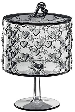 Guzzini Alzata Piccola con Coperchio Love, Grigio Cielo, Ø11 x h16.7 cm