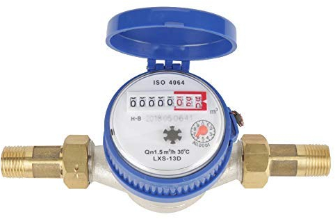 Wasserzähler, 15 mm 1/2 Kaltwasserzähler mit Schutzabdeckung für den Garten- und Haushaltsgebrauch, großem Messbereich und kleiner Einleitungsrate.