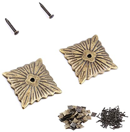 Akozon 100 Pcs Vintage Upholstery Tacks – Decorative Bronze Furniture Pins for DIY Projects and Home Décor