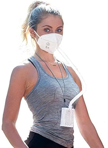 BROAD Breathe Easier AirPro Mask Rechargeable Reusable Air Purifying Respirator with a HEPA Filter