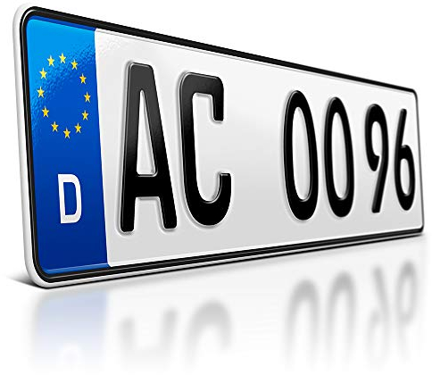 schildEVO 1 Kfz Kennzeichen | 470 x 110 mm | DIN-Zertifiziert – individuelles EU Wunschkennzeichen | PKW Nummernschild | kurzes Autokennzeichen | Auto-Schild | Fahrradträger & Anhänger | DHL-Versand
