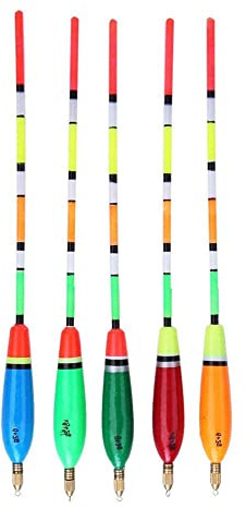 Keenso Kit de Flotadores de Pesca, 5 Piezas Bobber de Pesca de Madera