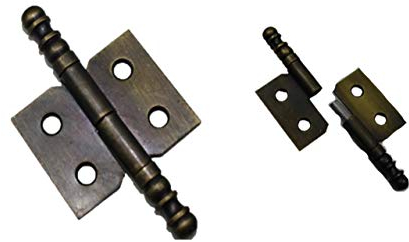 Hettich Möbelband brüniert mit Zierkopf, 30 x 40 mm, linker Anschlag, 2 Stück, 9100497
