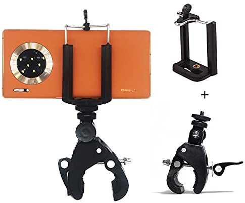Cell Phone Tripod Mount Adapter Clip Holder and Camera Super Clamp, Universal Quick Release Pipe Bar Clamp Mounts for Tripods Stands Microphone Stands Any Pipe or Bar