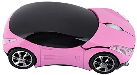 Socobeta Souris Optique en Forme de Voiture 2.4G Souris sans Fil Souris Optique 1600DPI pour Mac/ME/Windows PC/Tablette Bureau de Jeu(Rose)