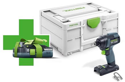 Festool Atornillador de Impacto Inalámbrico TID 18 Basic 18 V | Motor EC-TEC sin escobillas, 3 velocidades + T-Modus, par máximo 180 Nm, portaherramientas 1/4, sistema SYS3