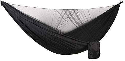 QSCTYG Hängematte Hängemattenzelt Automatisches hängendes Bett Outdoor Single und Doppel-Fallschirm Hängendes Bett mit Netzen 731 (Color : Black)