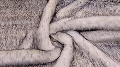 Luxuriöser Kunstfellstoff, weißer Wolf, 1/8 m, 50 x 37 cm