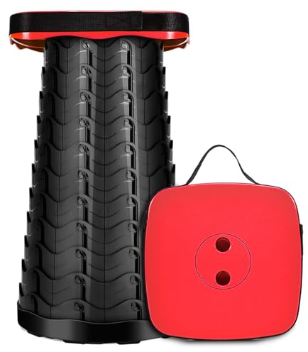 LUXJET Collapsible Stool Portable Load Capacity 484 LB for Camping Fishing Hiking BBQ Outdoors Indoors Kitchen, Lightweight Retractable Plastic Foldable Camping Stool