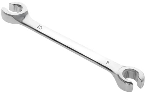 Hegebeck Flare Nut Wrench, 8mmx10mm Metric Double Open End, High Carbon Steel and Chrome Plating, for Household Maintenance and General Repairs