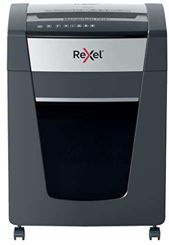 Rexel P515+ Aktenvernichter mit Mikroschnitt, vernichtet bis zu 15 Blatt auf einmal, Sicherheitsstufe P5, Anti-Papierstau-Technologie, 30-Liter-Behälter, schwarz, Momentum Extra Serie, 2021515MCH