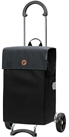 ANDERSEN Einkaufstrolley - Scala Shopper Hera schwarz 47 L Einkaufsroller, modern, Reflektor, klappbar, leichtgängig, leise Räder