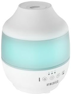 HoMedics Total Comfort Ultraschall-Luftbefeuchter Humidifier - 7-Farben-Licht, 12-Stunden-Auto-Off-Timer, 2L Tank, bis zu 25h Betriebszeit UHE-CM18-EU Weiß