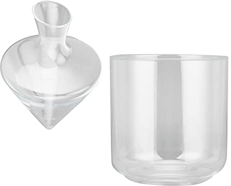 Juego de enfriador de decantador de vino con cubo de hielo, jarra de vidrio más fría de 1000 ml, perfecto para accesorios de vino tinto blanco para bares Decantador