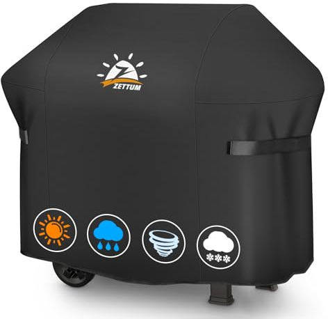 Zettum BBQ Cover 152 CM - 7107 Grill Barbecue Cover for Weber Genesis 300 Series Heavy Duty & Waterproof, PU Coating Covers for Weber, Dyna-glo, Nexgrill(Not Fit Genesis E325)