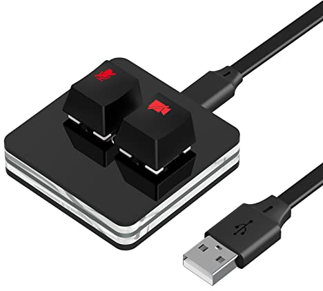 Geekria RGB Meeting Mute Controller Compatible with Windows Google Meet App, Mute/Unmute Mic Audio, Stop/Start Video, Mechanical Keyboard Buttons for Online Class, Conference (Black)