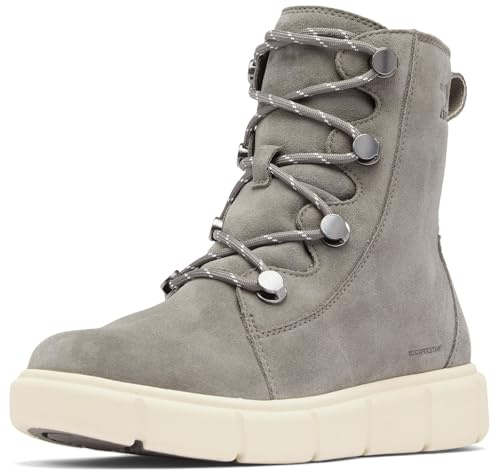 SOREL Women's Explorer lll Joan Waterproof Boot - Quarry, Chalk - 7