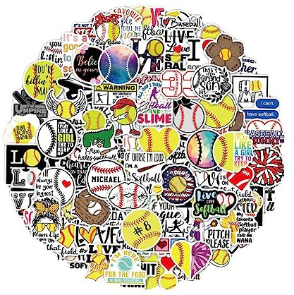 Gadpiparty 100st Softball-aufkleber Etikettenaufkleber Sport Vinyl Vinyl Selbst Kleber
