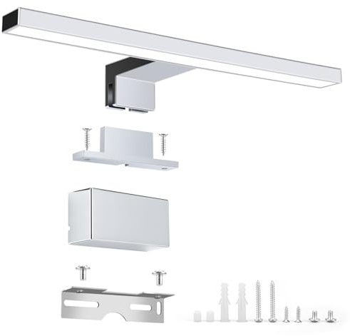 NBEASTKEY Lampada LED per specchio da, 8W 45 cm 230 V Luce neutra 4000K, Lampada da bagno moderna per luce da trucco, Lampada da mobile Luce da parete per bagno. IP 44 Impermeabile alluminatura