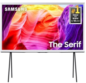 Samsung 65-Inch Class QLED 4K The Serif LS01D Series Quantum HDR Smart TV with 360 L-Shape Design, Anti-Reflection Matte Display, Detachable Easel Stand, Alexa Built-in (QN65LS01D, 2024 Model)
