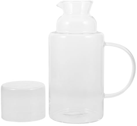 ABOOFAN Jarra De Vidrio Con Tapa Transparente Para Agua Fría y Caliente Para Cocina y Picnic Resistente Al Calor