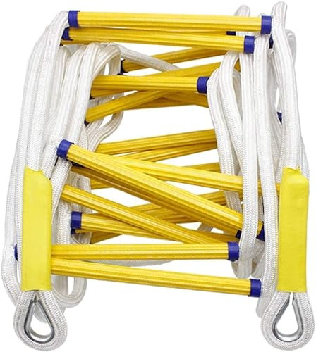 RajoNN Feuerleiter (2–8 Stockwerke), Notfall-Sicherheitsseilleitern, schnell einsetzbar und einfach zu verwenden, Tragfähigkeit bis zu 450 kg, Nylonleiter für den Heimkletter-Feuerleiter (Größe: 25