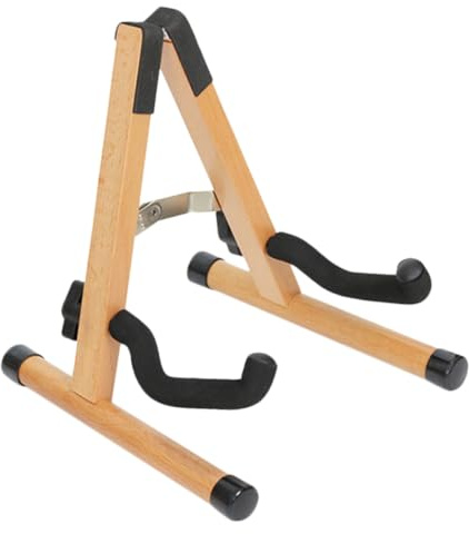 TOGEVAL Foldable Mandolin Stand Wooden Rack with Detachable Structure and Anti-skid Rubber Base Instrument Stabilization Compact Size Suitable for Music Practice and Storage