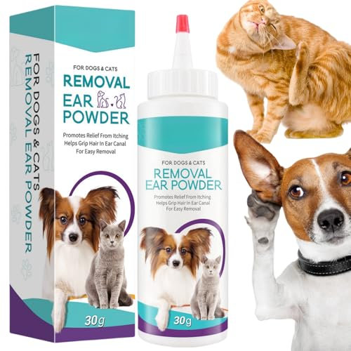 Can-ker Powder for Dogs Ears,Ear Care for Dogs,Dog Ear Powder for Hair Removal,Dog Ear Cleaner,Ear Wash,Dog Ear Mite Treatment,Ear Mite Treatment for Dogs,Cat Ear Mite Treatment,Dog Ear Drops,30g