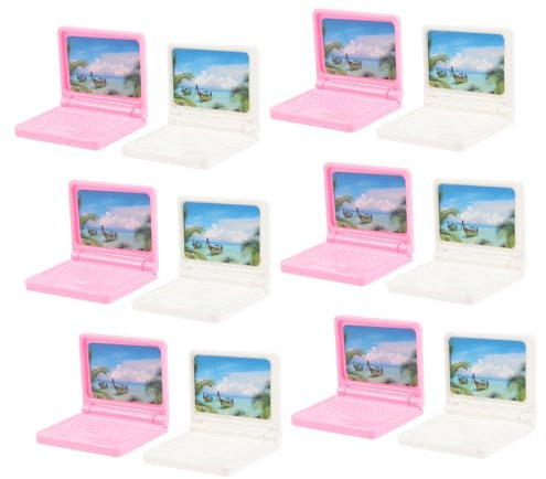 ibasenice 12pcs Miniature Laptop Models for Dollhouse Decoration Boys and Girls Playroom Accessories for Imagination Development and Cognitive Skills