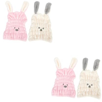 FRCOLOR 2 Sätze Trockene Haarkappe Haarschutz Haar Trockentuch Pinker Beige Hut Zum Haartrocknen Körper Nass Handtücher Hüte Zum Trocknen Von Haaren Damen Badekappen Polyester 2 Stück * 2