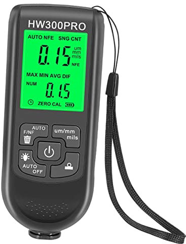 Gatuida Digital Paint Thickness Gauge, Automotive Coating Thickness Meter 0-2000um Range ±(3% 1um) Accuracy, Black Coating Depth Gauge for Car Paint Measurement