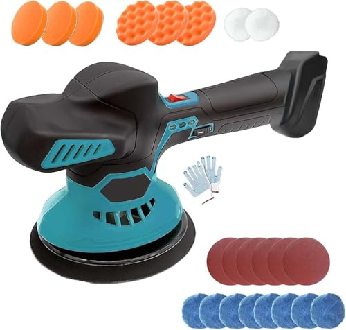 Poliermaschine Auto für Bosch 18V PBA,6 Variable Geschwindigkeit Auto Poliermaschine zum Polieren,Schleifen,145mm Polierschwamm (Ohne Akku)