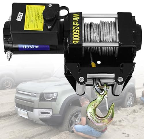Cabrestante eléctrico doble remoto para recuperación de vehículos todoterreno, escape de arena, elevación resistente, asistencia de emergencia