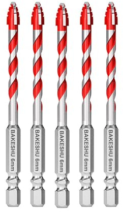 Eccentriche,punte trapano muro,punte per gres porcellanato,punte in carburo di tungsteno per piastrelle,vetro,quarzo,porcellana,cemento,ceramica,mattoni,granito,marmo,plastica(6mm 5 pezzi)